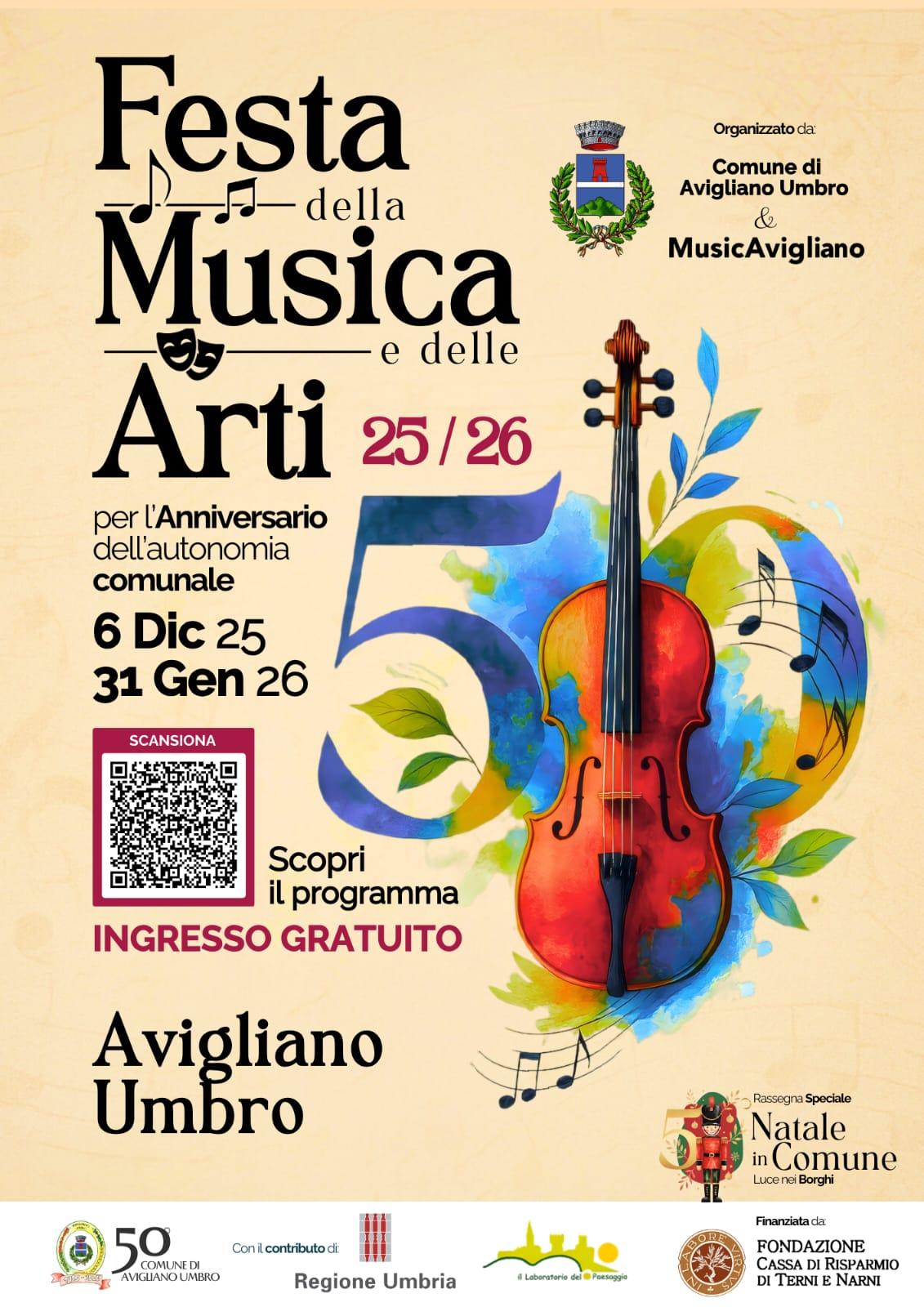 immagine notizia (ptn) Avigliano Umbro: inizia domani, 6 dicembre, la “Festa della Musica”